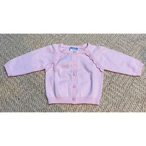 NWT Jacadi Paris Scalloped Rose Tendre Cardigan 6m